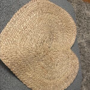 Heart-Shaped Woven Straw Placemat